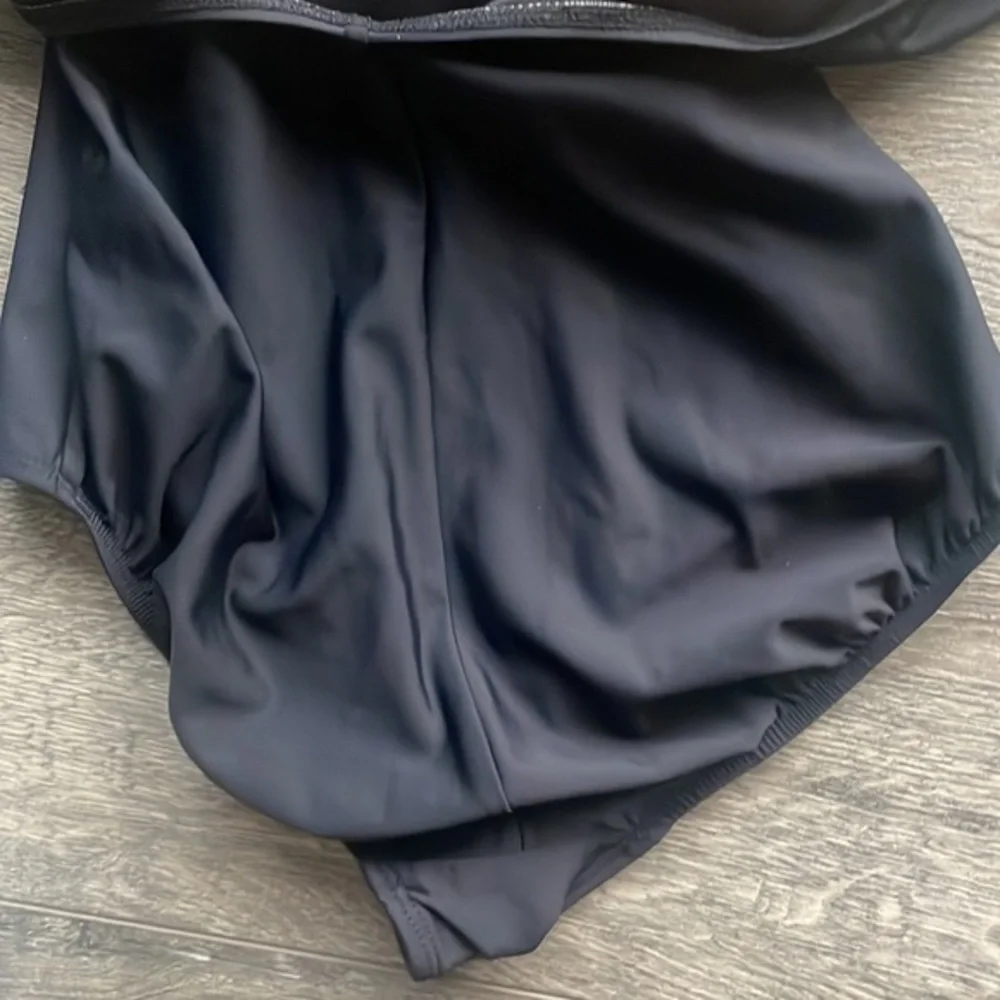 Shore Shapes swimsuit size 14 black hot pink white flattering plus